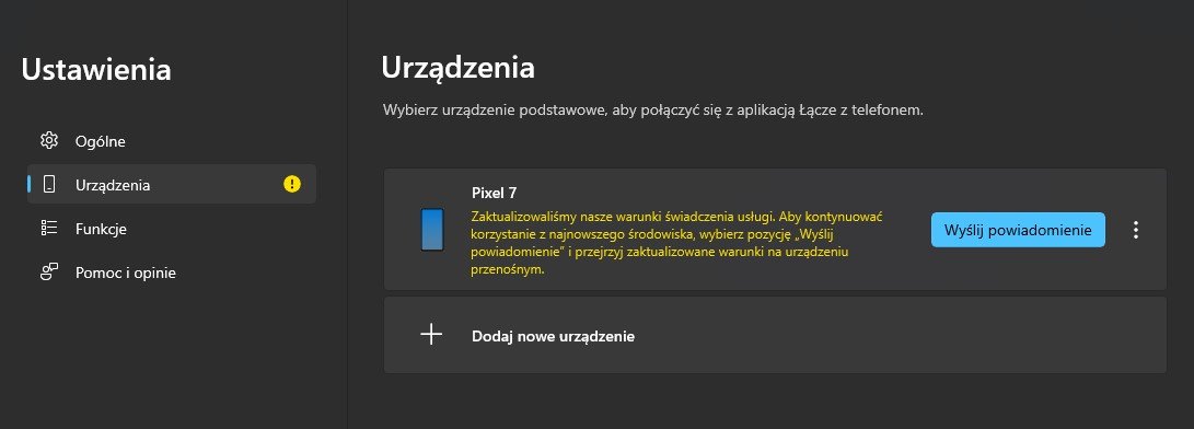 Łącze z telefonem na Windows 11