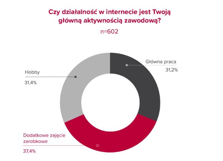 Charakter działalności ankietowanych twórców internetowych