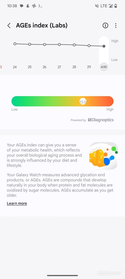 aplikacja samsung health ages index labs