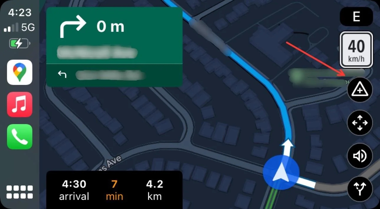 Google Maps w Apple CarPlay