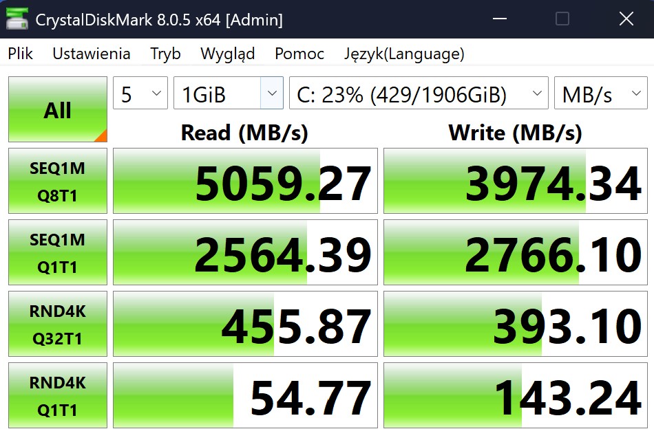 Asus Zenbook S 16 - CrystalDiskMark