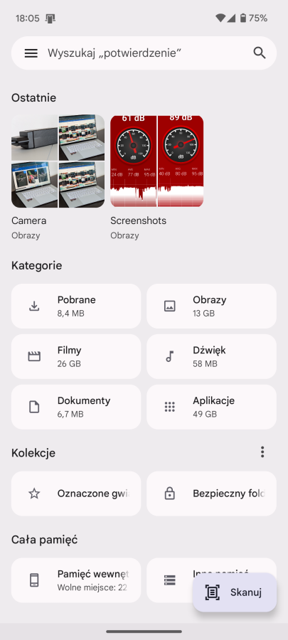 Files by Google - stary widok