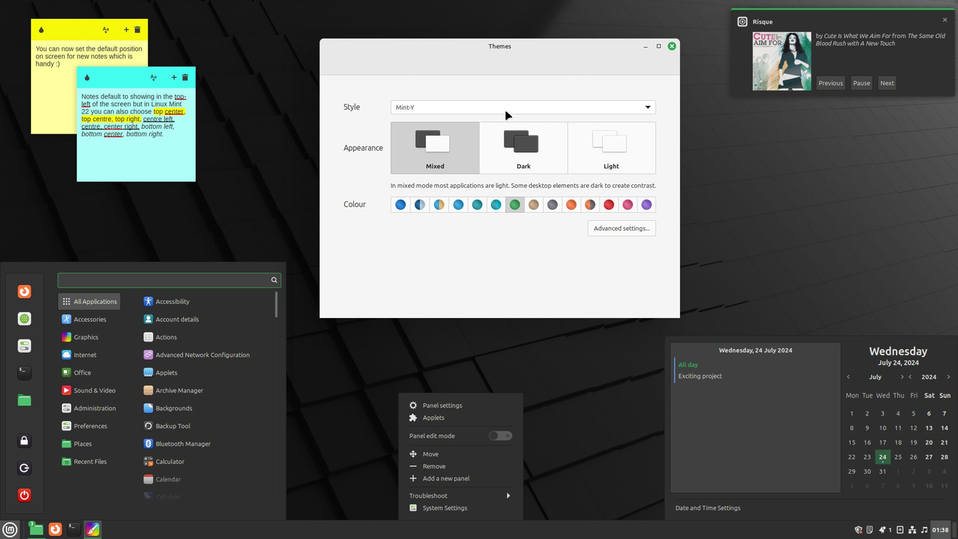 interfejs Linux Mint 22