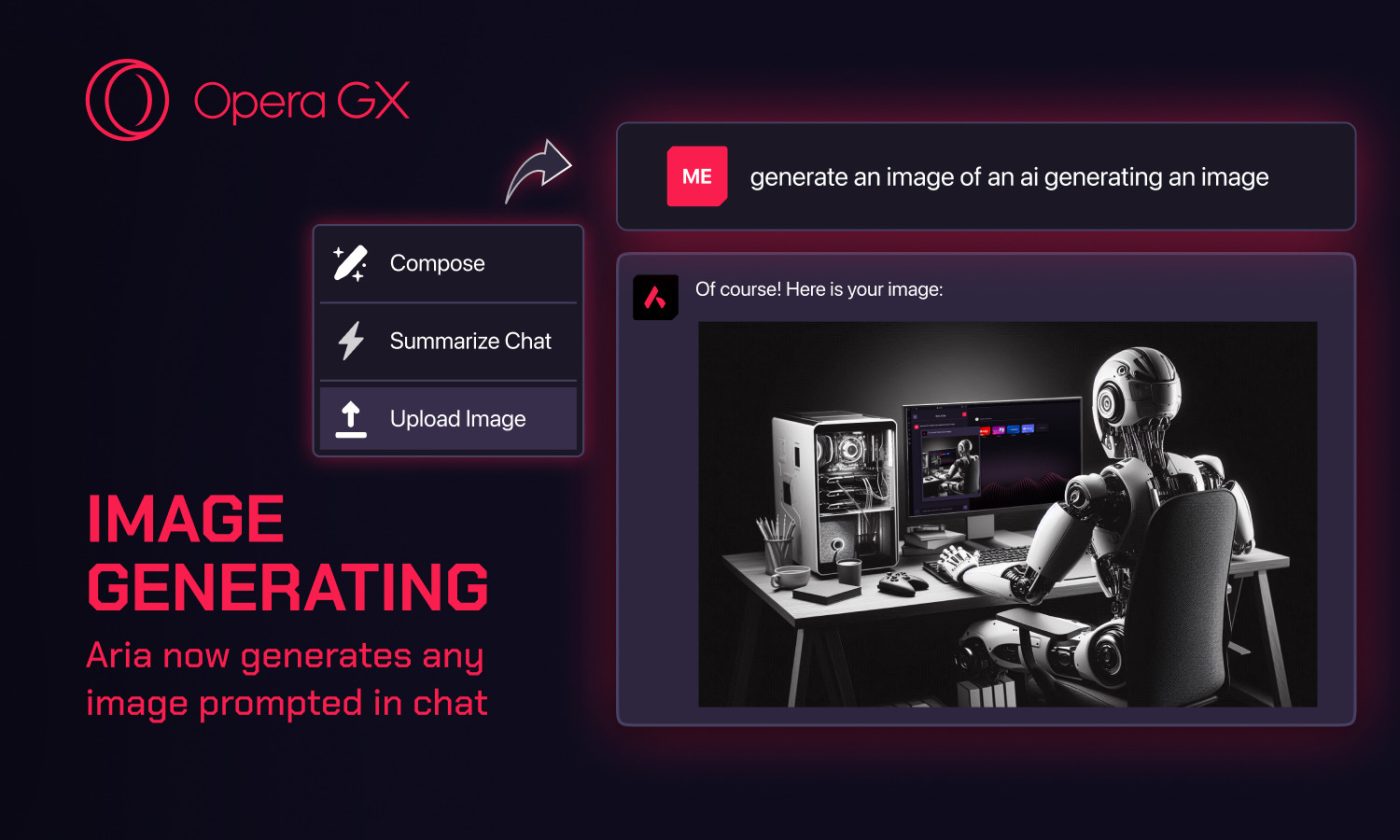 Opera GX Aria generowanie obrazu