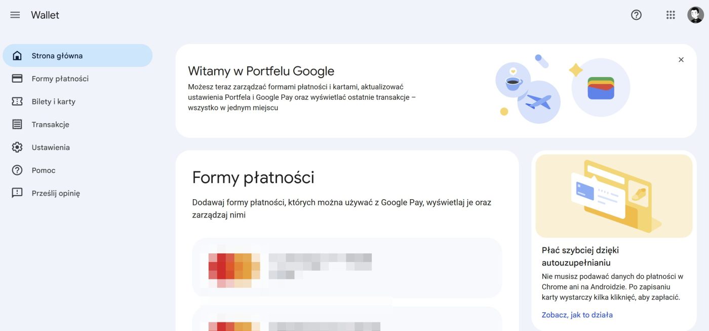portfel google w przeglądarce