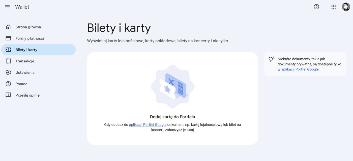portfel google w przeglądarce
