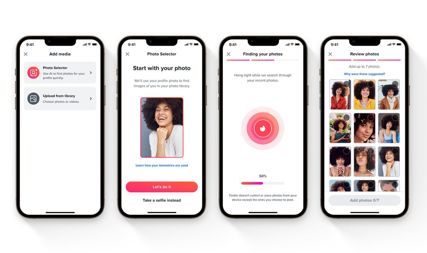Tinder aplikacja Photo Selector