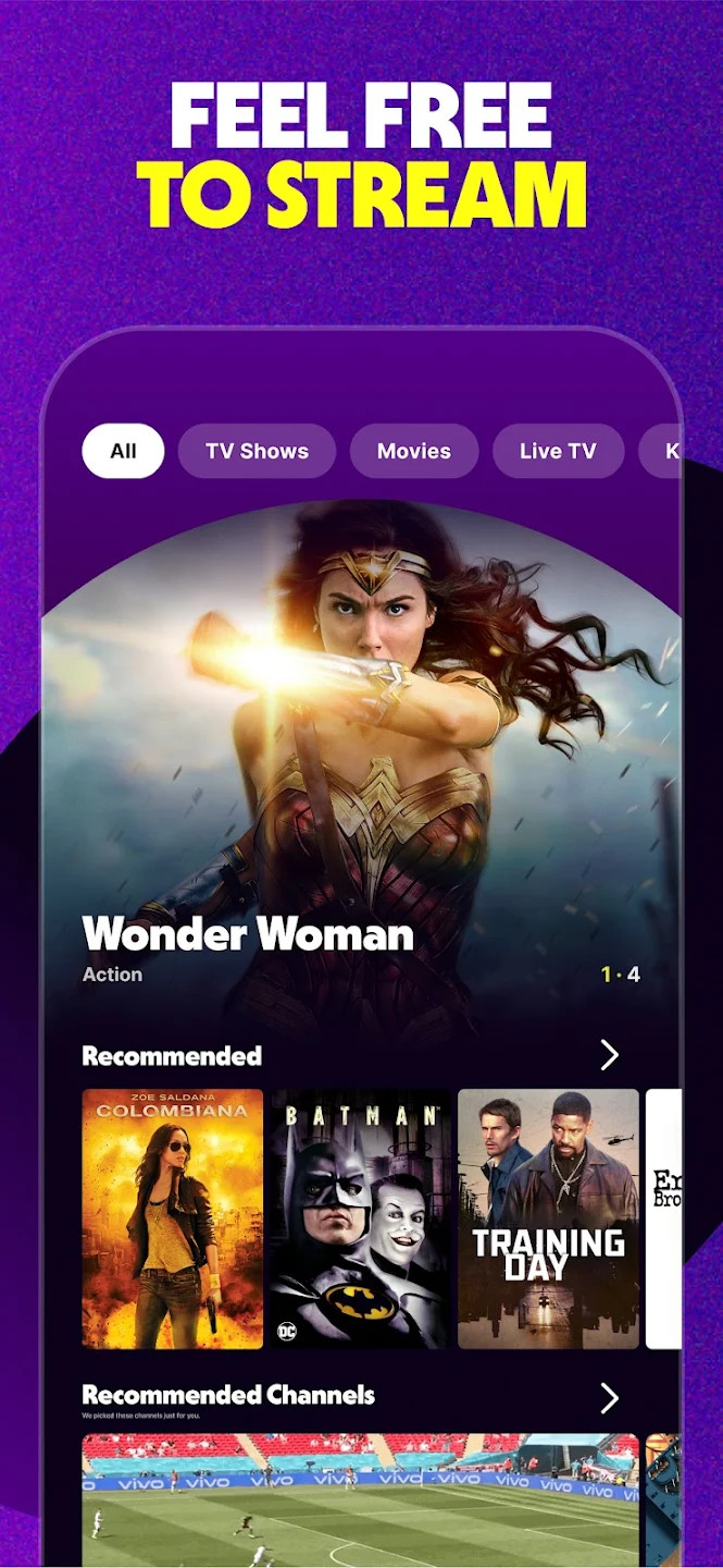 Tubi VOD screen