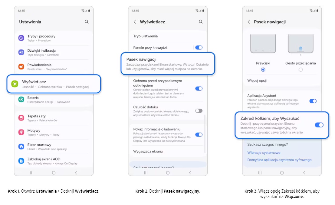 samsung circle to search zakreśl kółkiem aby wyszukać jak włączyć instrukcja