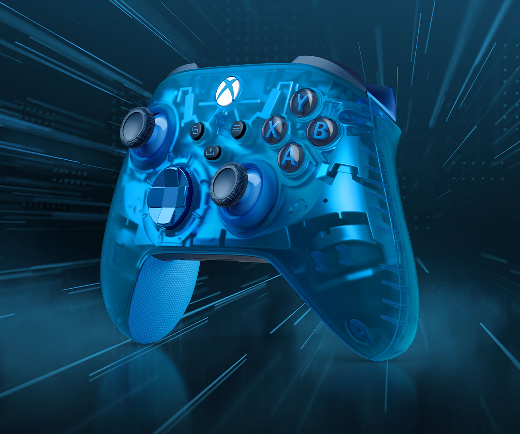 xbox kontroler kolor sky cipher przezroczysty