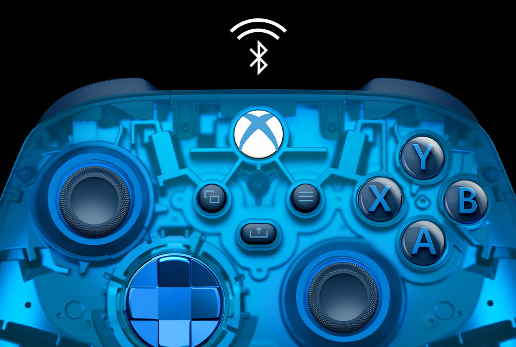 xbox kontroler kolor sky cipher przezroczysty