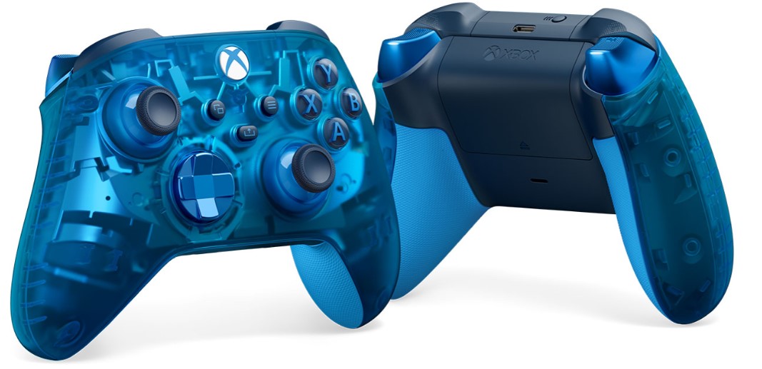 xbox kontroler kolor sky cipher przezroczysty
