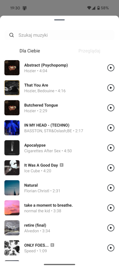 Muzyka w profilu Instagram