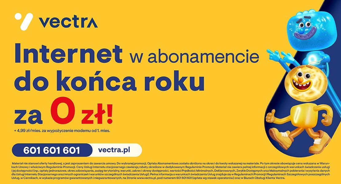 promocja vectra internet za darmo do końca 2024 roku
