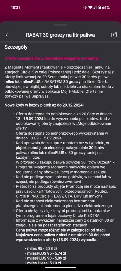 aplikacja mój t-mobile rabat na paliwo na stacjach circle k fot. tabletowo.pl