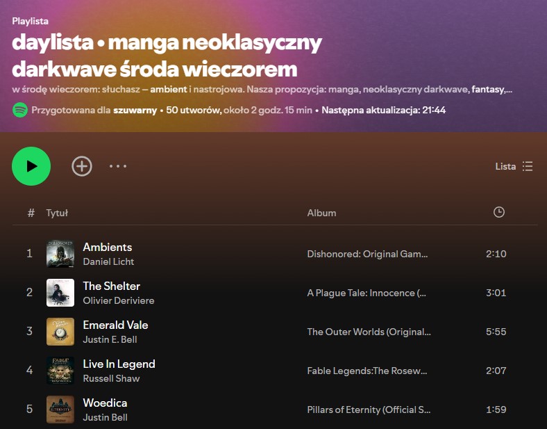 Daylista w Spotify