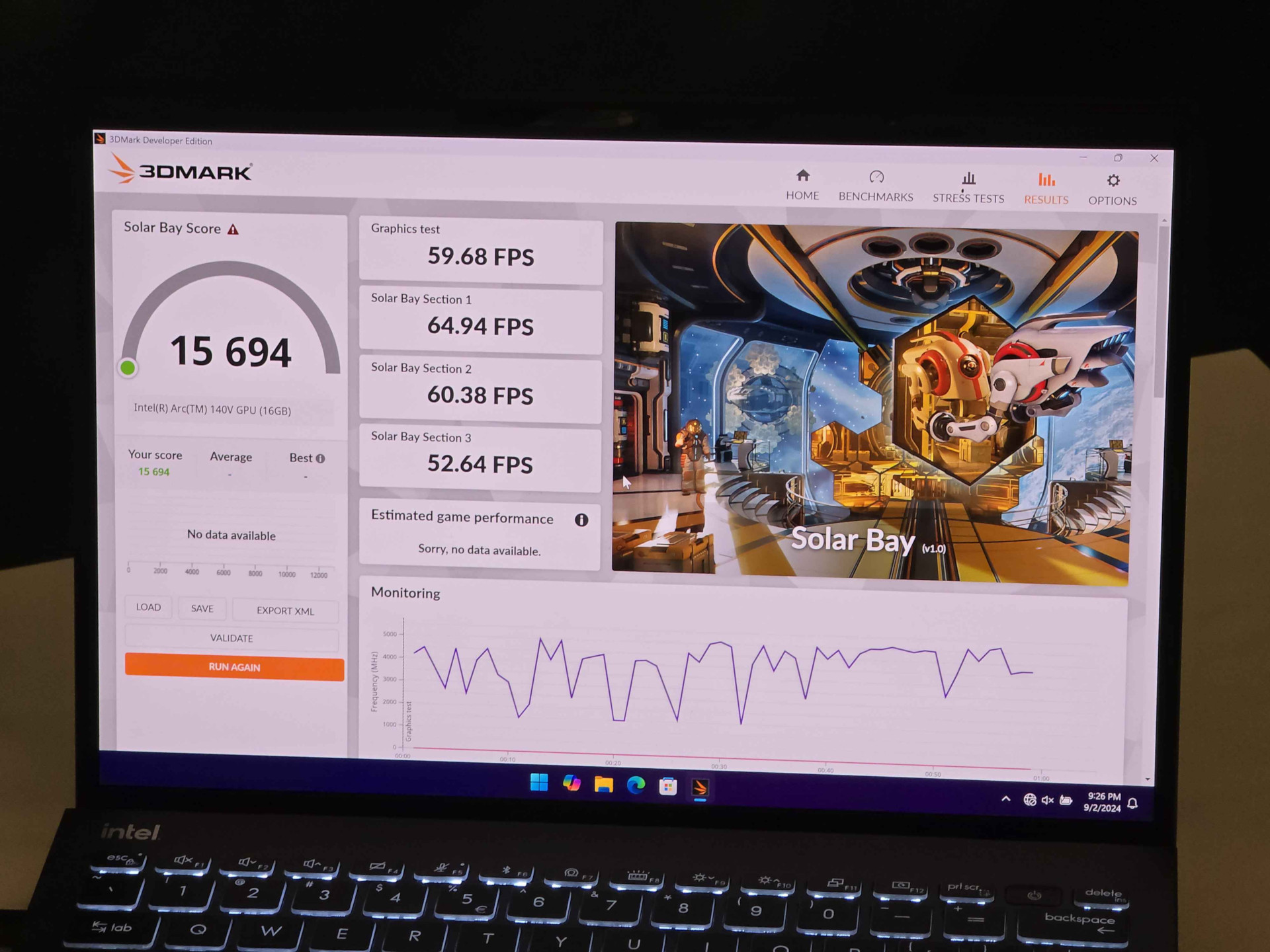 Procesor Intel Core Ultra V200 GPU Arc 140V 3DMark