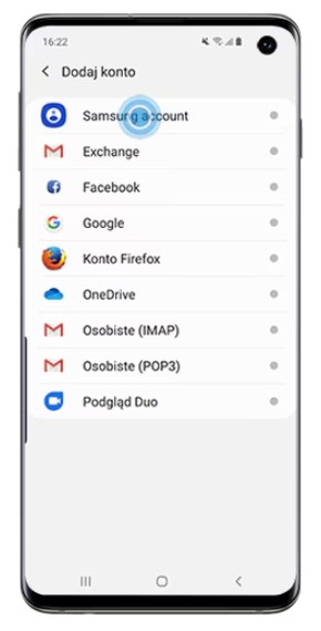 Proces zakładania konta Samsung Account