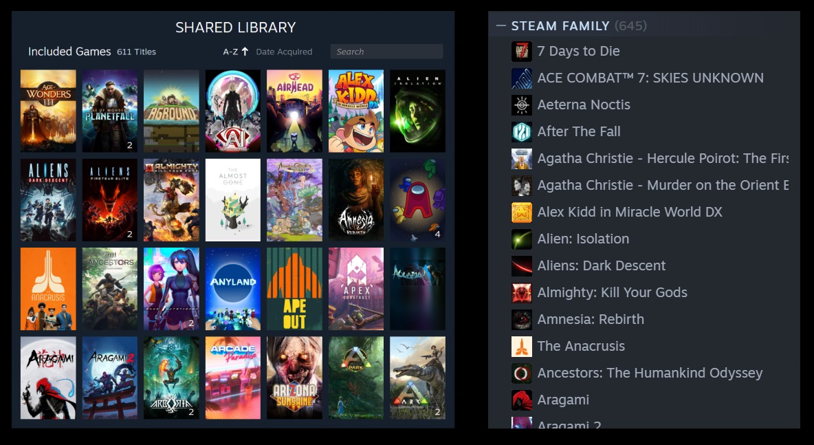 Współdzielenie gier w Rodzinie Steam