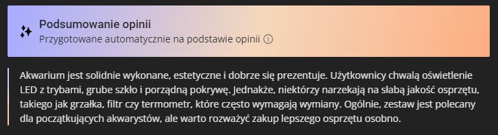 Allegro podsumowanie opinii AI