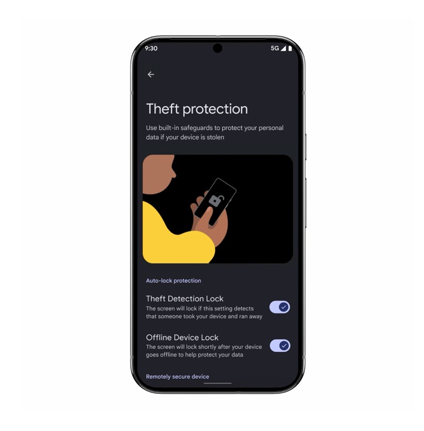 Android 15 - Blokada przeciw kradzieży