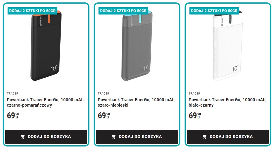 Biedronka rozdaje powerbanki Tracer