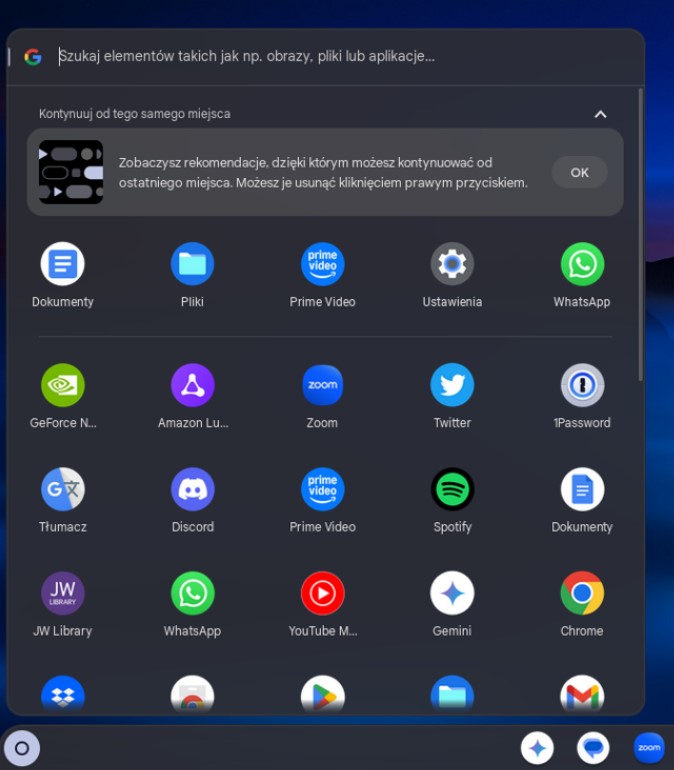 Podsumowanie ostatnich działań - ChromeOS
