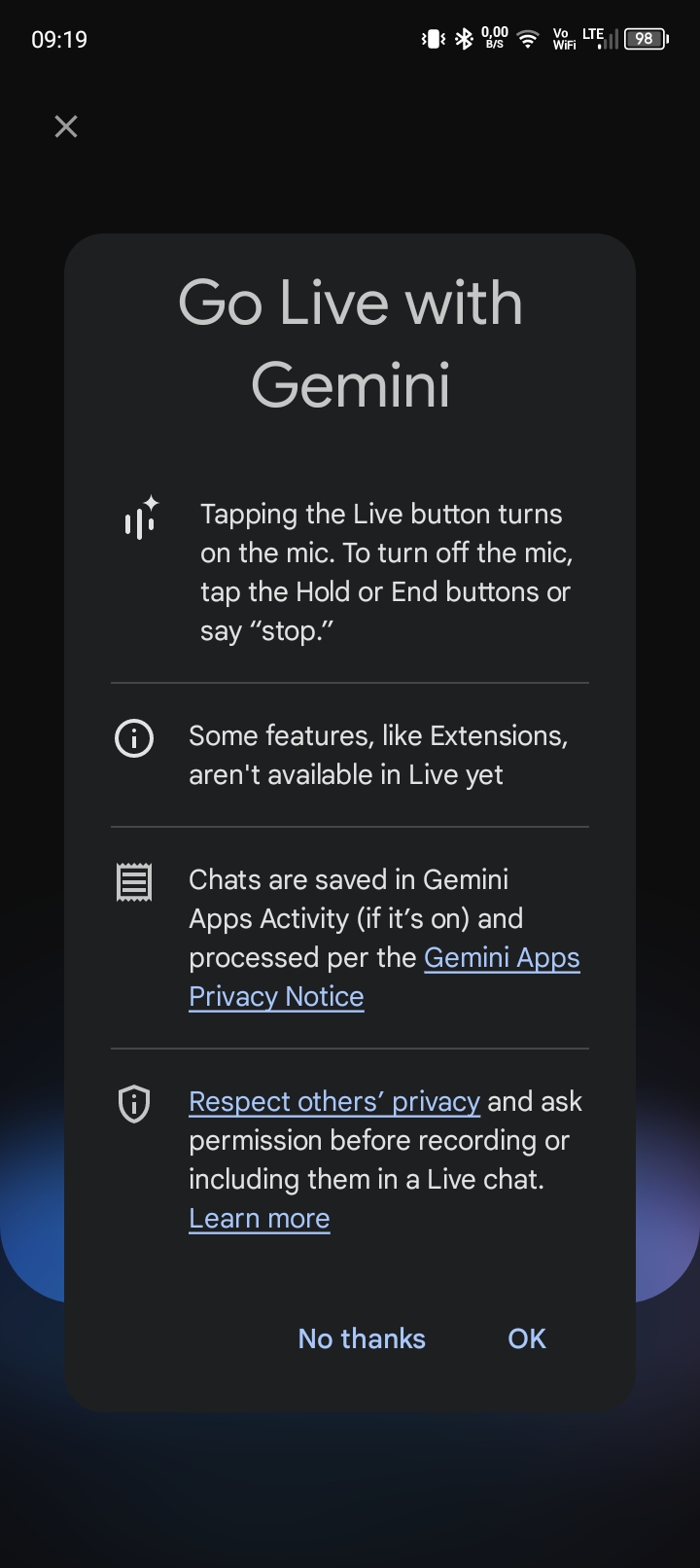 Gemini Live dostępne za darmo na urządzeniach z Androidem