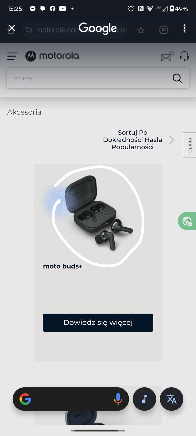 motorola circle to search