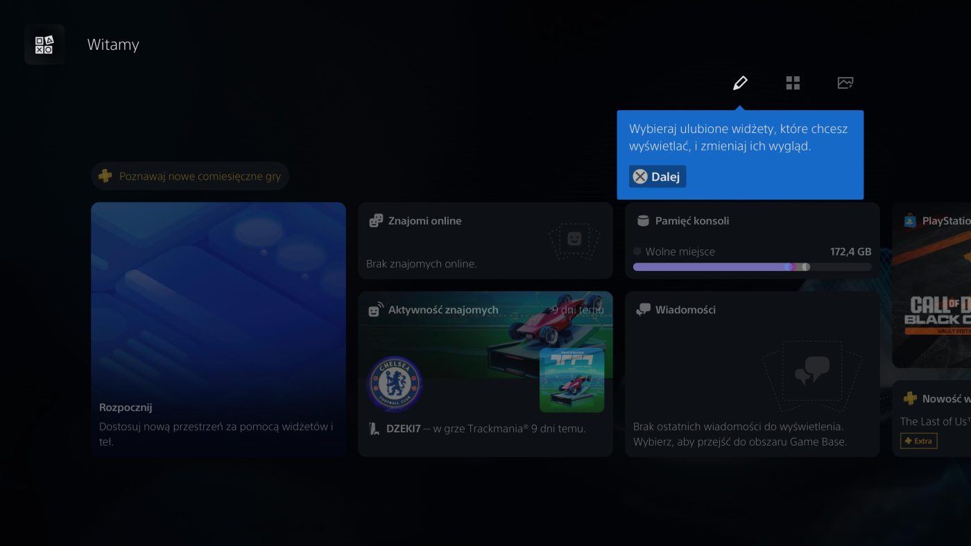 nowe menu ps5