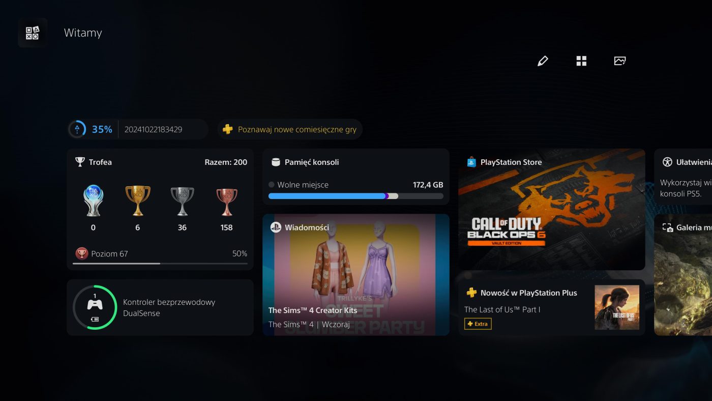 nowe menu ps5