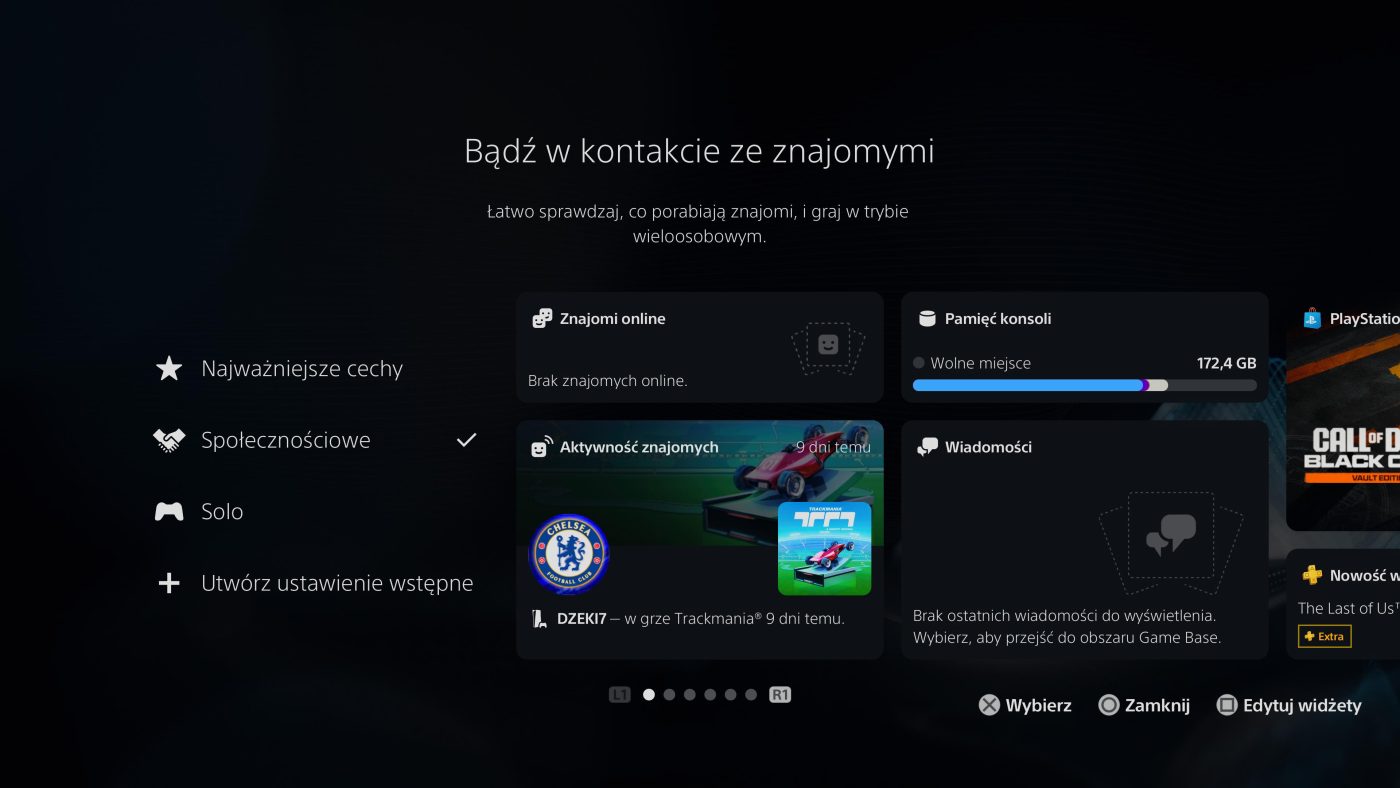 nowe menu ps5