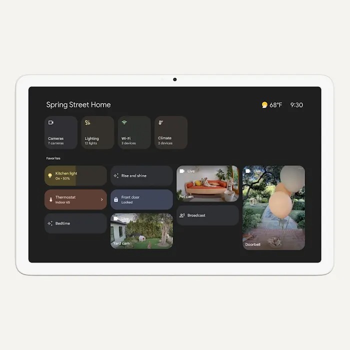 Dodatkowe opcje na wygaszaczu ekranu w PIxel Tablet