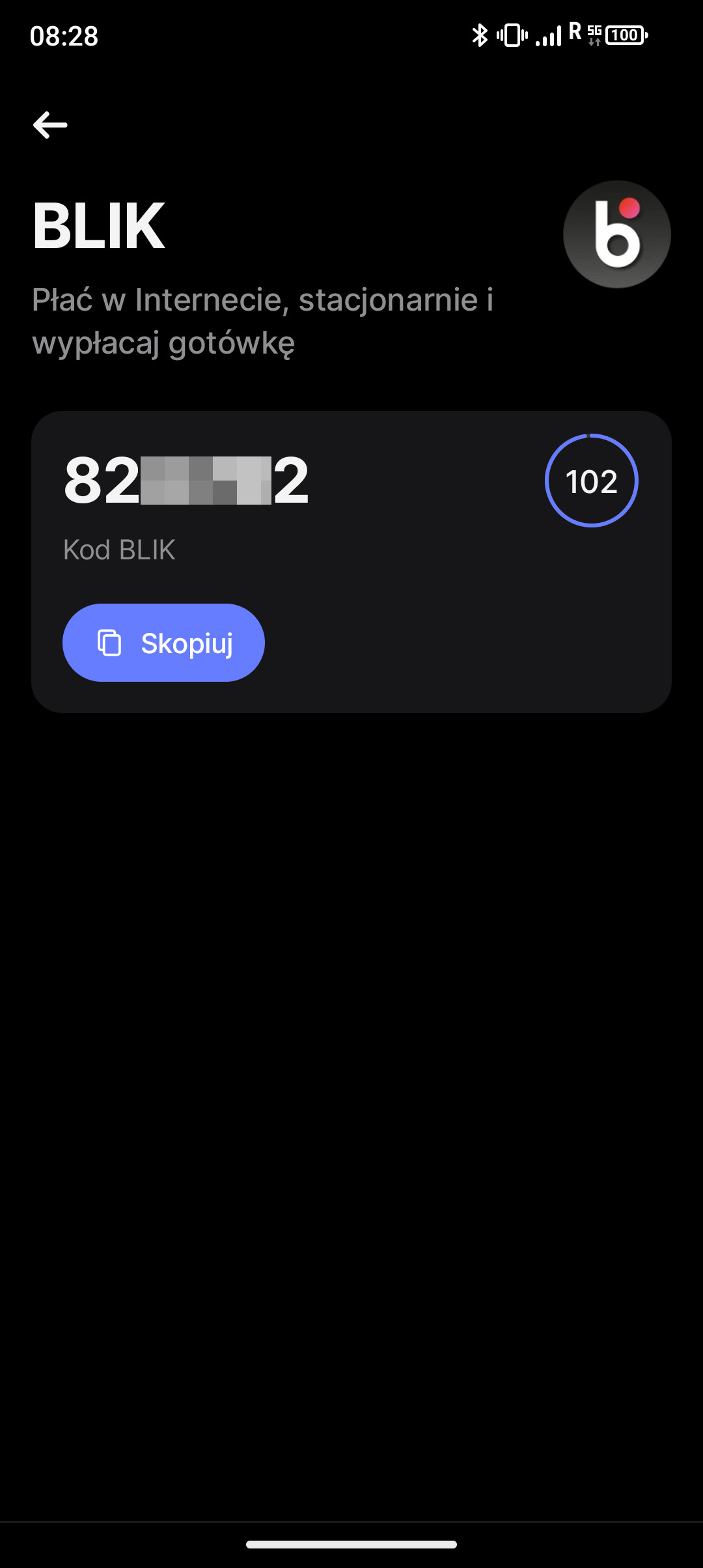 Revolut Blik screen