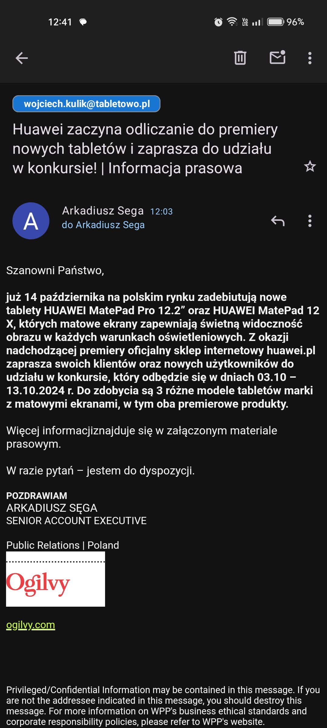 Mozilla Thunderbird Beta Android aplikacja screen