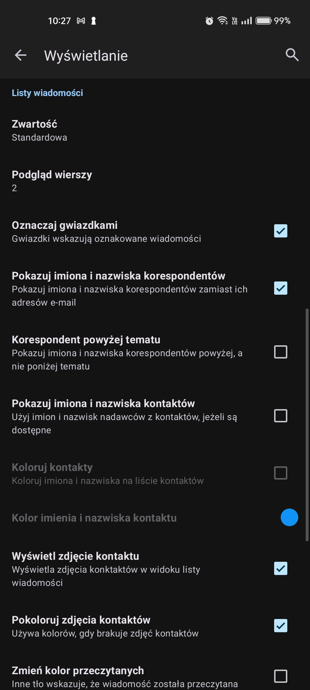 Mozilla Thunderbird Beta Android aplikacja screen