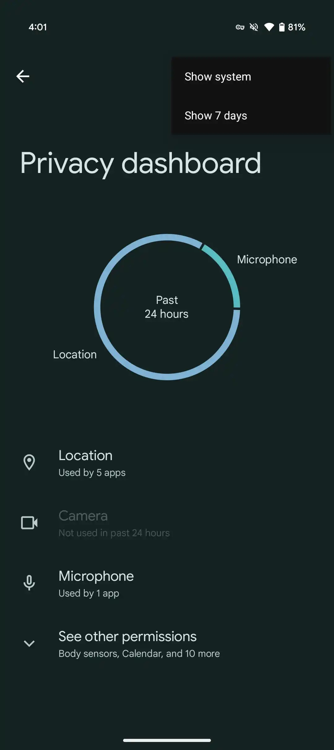Android 16 Privacy Dashboard