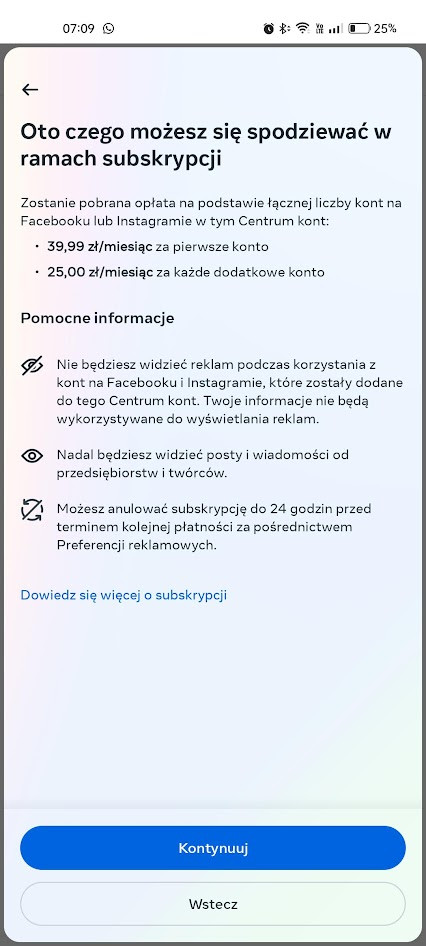 Facebook bez reklam cena aplikacja