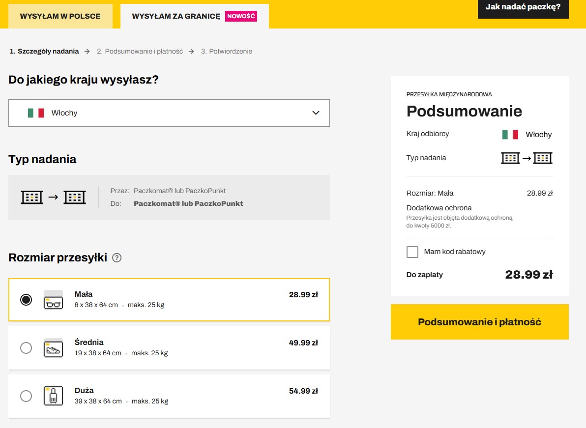 Jak nadać przesyłkę za granicę poprzez Paczkomat Inpost?