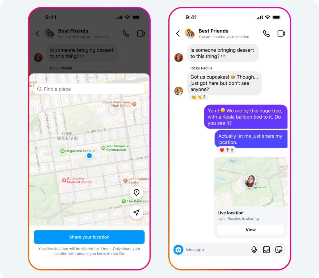 instagram udostępnianie lokalizacji transmisja