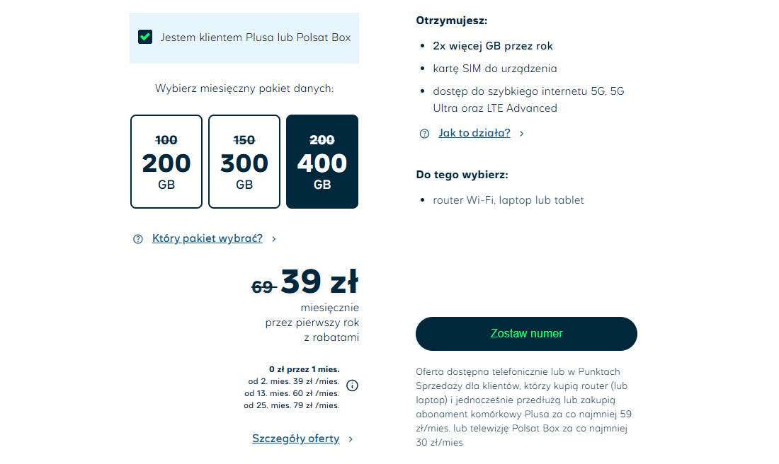 Internet 5G w Plus oferta