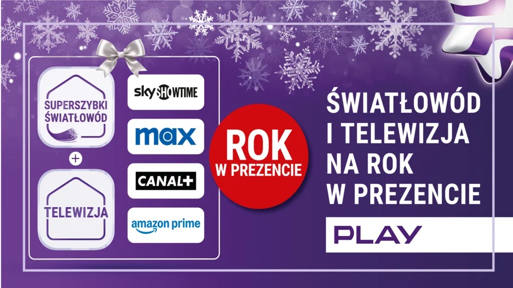 Światłowód i telewizja na 12 miesięcy za 0 zł w Play