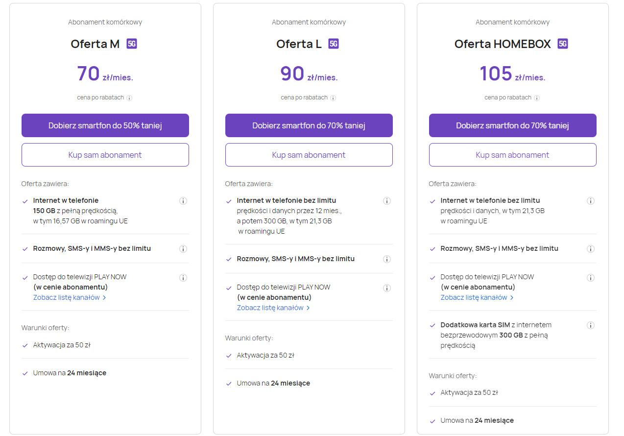 Play abonament Oferta L i Homebox