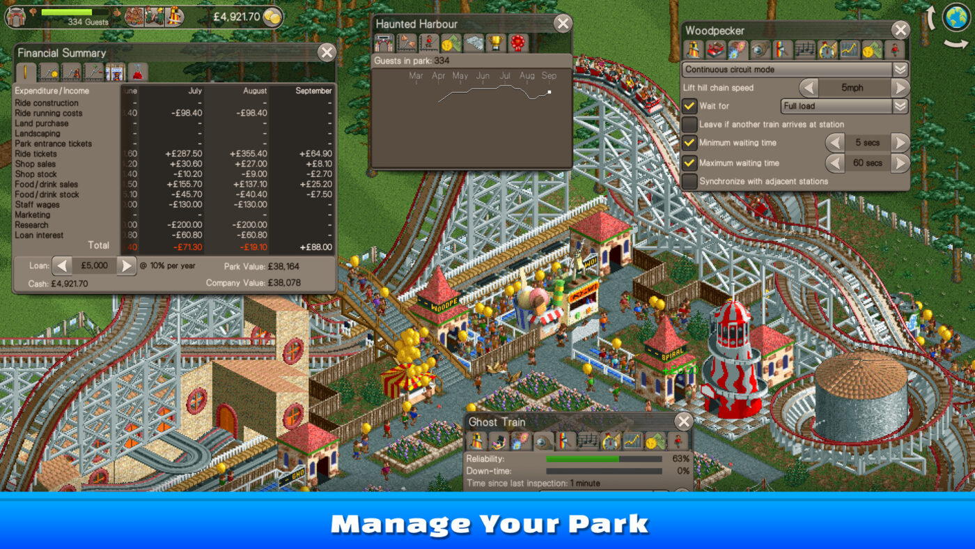 rollercoaster tycoon classic zrzut ekranu switch