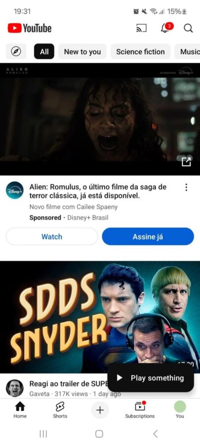 Nowa funkcja YouTube "Play something" (źródło: 9to5google)