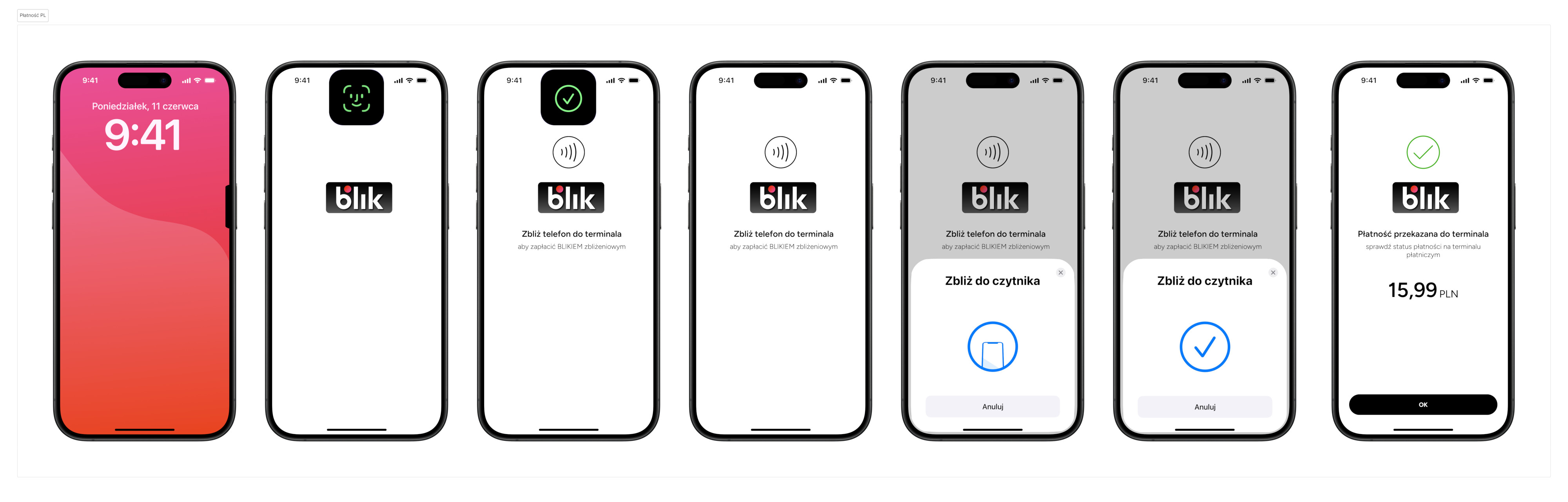 Blik zbliżeniowy iOS iPhone