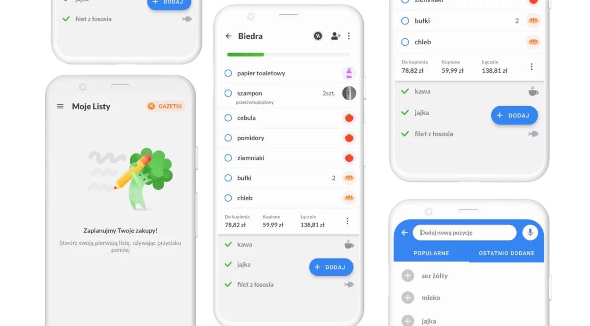 Aplikacja Listonic, lista zakupów