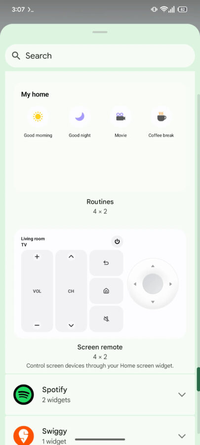 Widżet aplikacji SmartThings