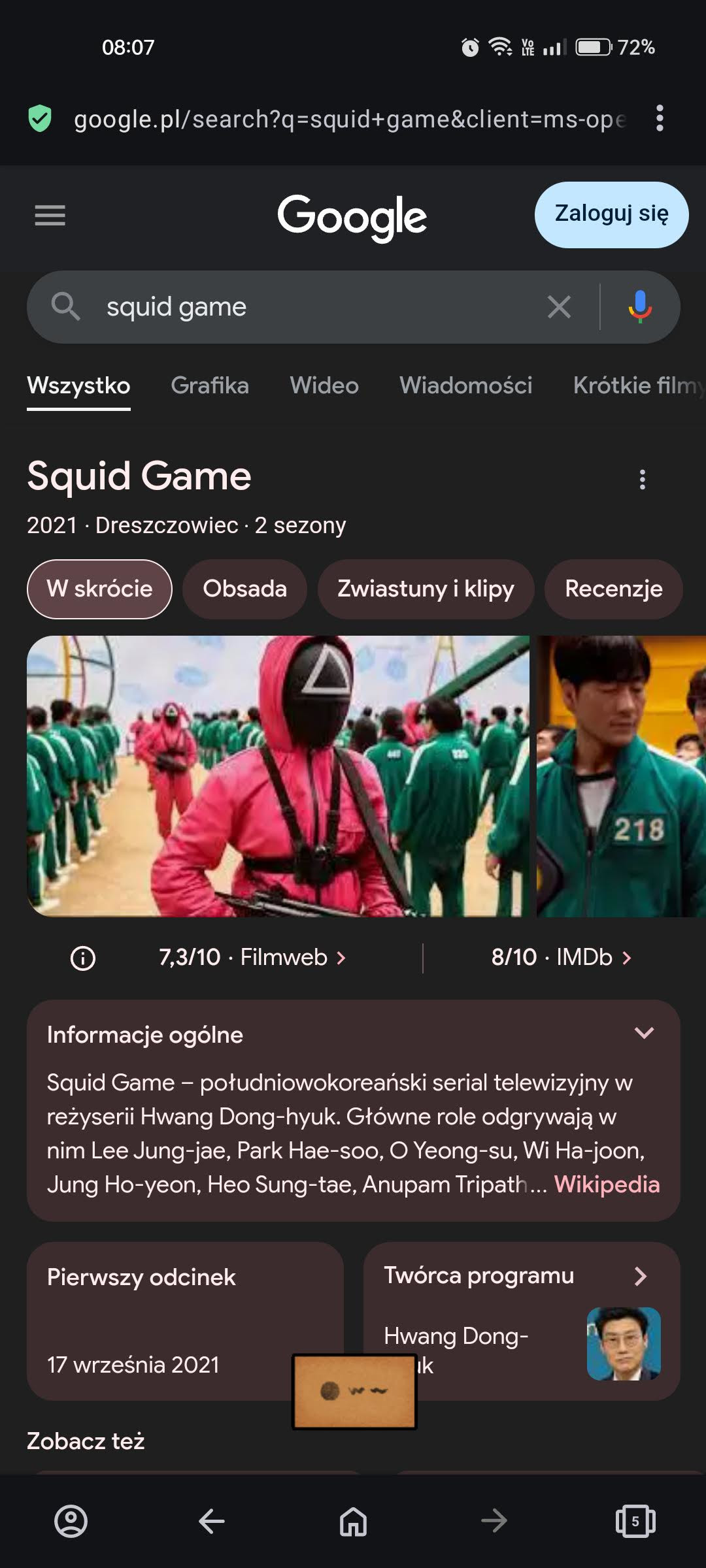 Squid Game Google gra