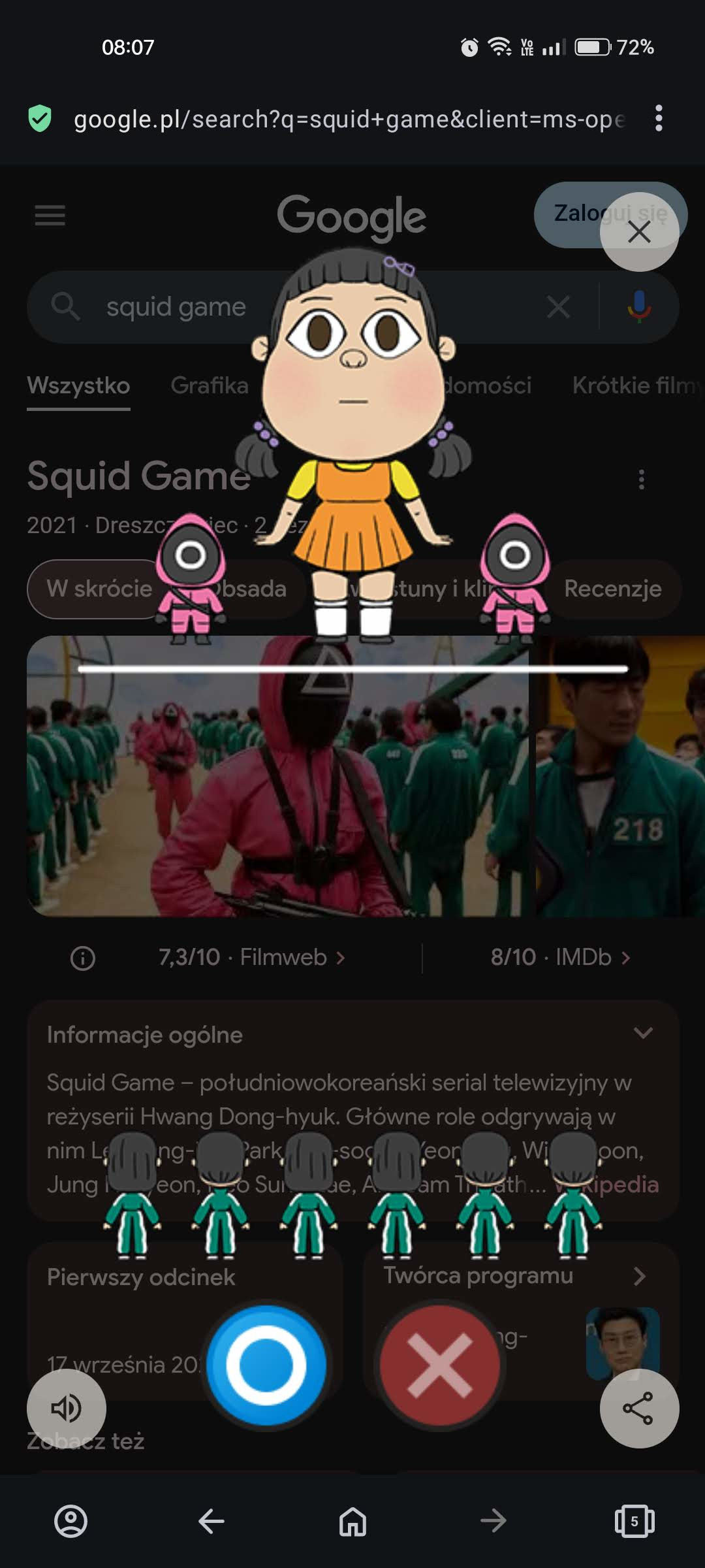 Squid Game Google gra